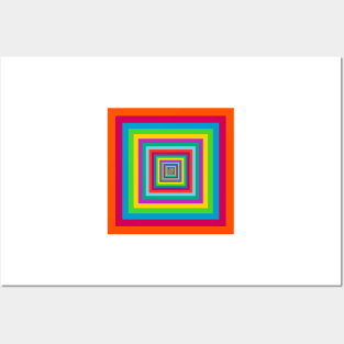 Colorful square stripes Posters and Art